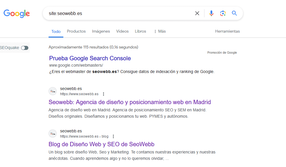 como saber si mi web está indexada